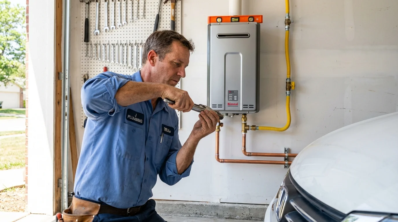 Tankless water heater installation by a Johns Plumbing LLC plumber in Apollo